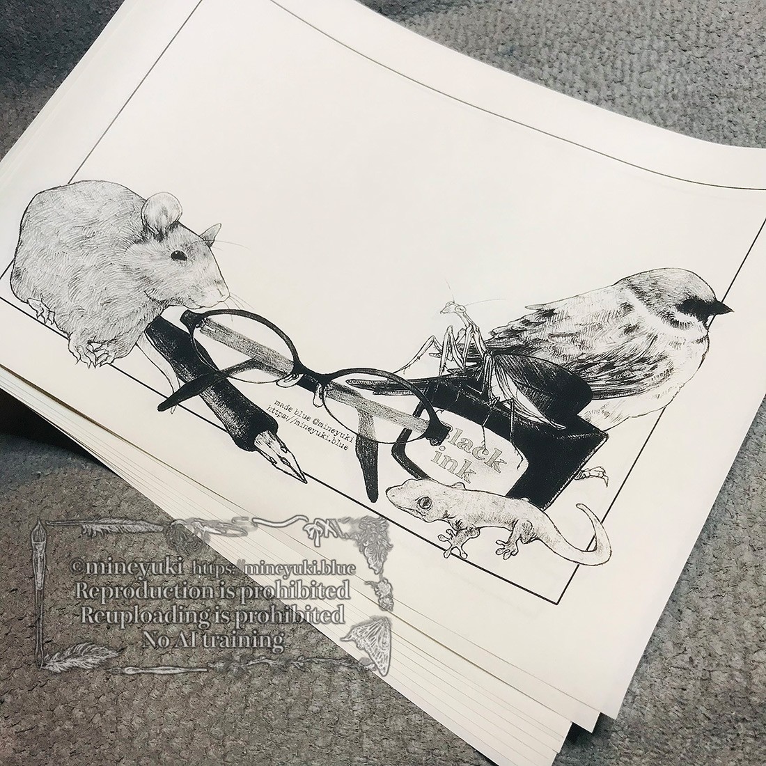 Γ 久喜わかめ インサイドフルブルー ノーダウトライラック Qpa展 複製原画 Γ 久喜わかめ インサイドフルブルー ノーダウトライラック Qpa展 複製